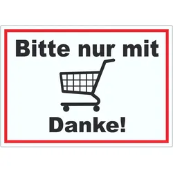 Bitte nur mit Einkaufswagen Aufkleber A2 (420x594mm)