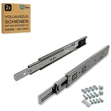 SOTOOLS 1 Paar VOLLAUSZUG – Kugelvollauszug 500 mm mit Selbsteinzug – Schubladenschienen, H45 mm, B12,7 mm Schubladenauszug 500 mm verzinkt mit Entriegelung – Tragkraft 35 kg – für Möbel & Werkstatt
