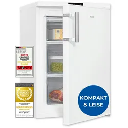 Exquisit Gefrierschrank GS581-HE-010D weiss | 85 l Nutzinhalt | Mit Display stuerbar | Mit Gefrierfach | Schnellgefrieren | Türanschlag wechselbar