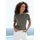 VIVANCE Kurzarmshirt "mit sommerlichem Ajour-Muster", Damen, Gr. 36/38, grün (graugrün), Feinstrick, Obermaterial: 60% Baumwolle, 40% Polyester, figurumspielend, Rundhals, Shirts, aus luftiger Baumwoll-Qualität, Topseller