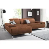 PLACES OF STYLE Ecksofa »Caluna«, Inkl.Sitztiefenverstellung, wahlweise mit Kopf- und Armteilverstellung braun