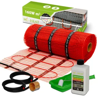 Elektrische Fussbodenheizung Warmcoin Dünnbettheizmatten 160Watt/m2 3,5m2 Fußboden Heizung elktro elektrisch unter Fliesen Marmor Teppich Parkett Laminat oder auch Vinyl Bodenbelägen