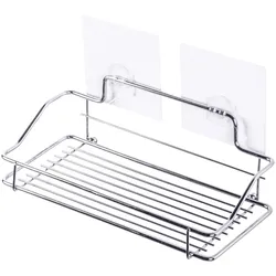 Duschablage SANILO "Transparent", silber (edelstahlfarben, transparent), B:25cm H:9cm T:11,5cm, Edelstahl, Regale, Haken mit Bildmotiv