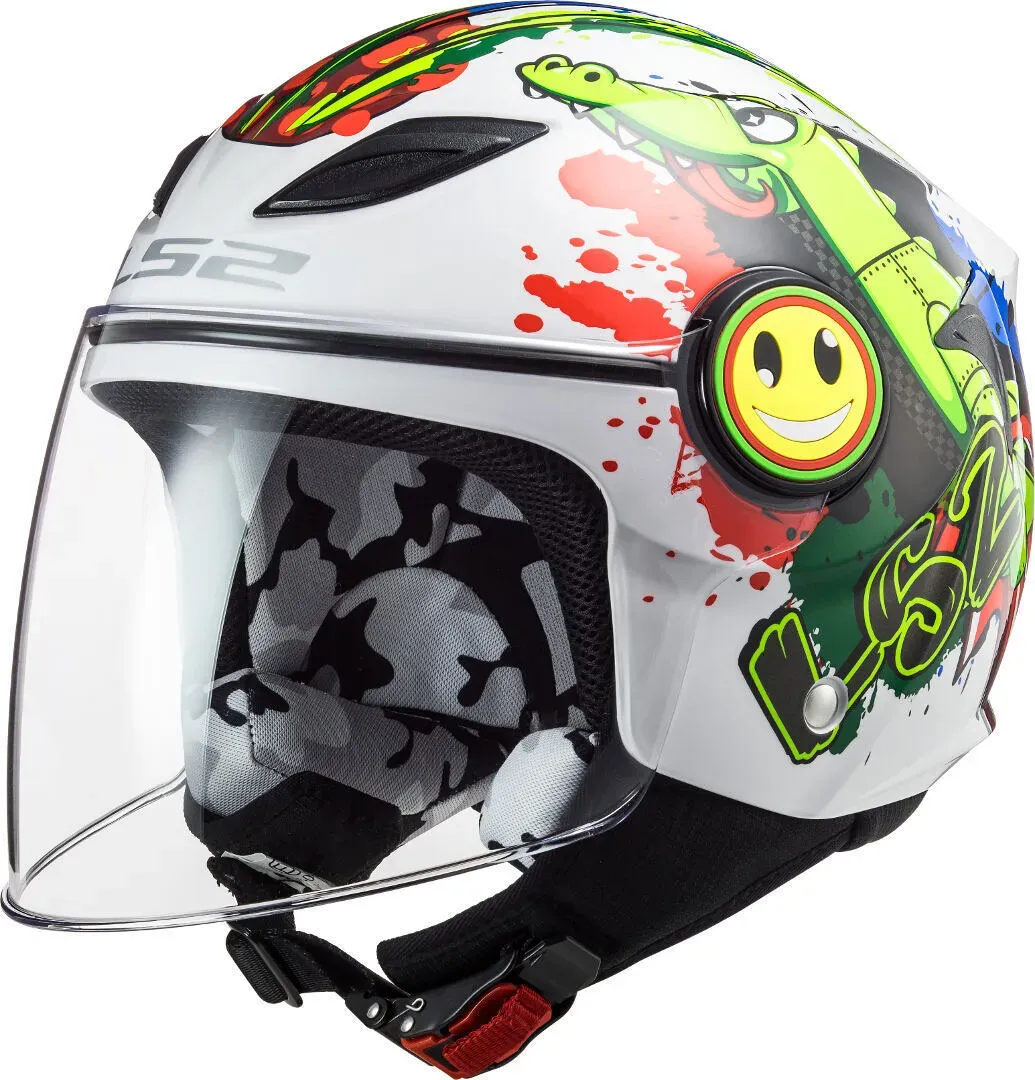 LS2 OF602 Funny Croco Kinderen Jet Helm, veelkleurig, M