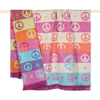 pad Kuscheldecke Peace 150 x 200 cm Mischgewebe Violett Lila