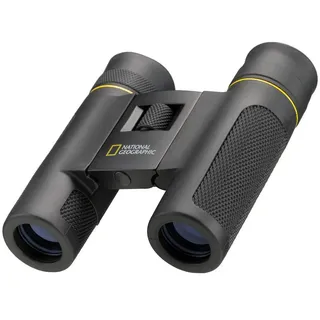 Bresser National Geographic 9025200 - Fernglas 10x25, Taschenfernglas mit Tasche, Trageriemen und Reinigungstuch, schwarz