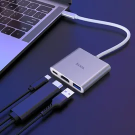 HOCO HB14 Einfach zu verwendender Typ-C, Adapter Typ-C, zu USB3.0+HDTV+PD)