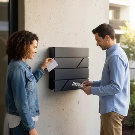 Relaxdays schwarz inkl. Zeitungsfach