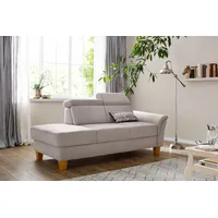 Recamiere HOME AFFAIRE "Conville" Sofas Gr. B/H/T: 194cm x 84cm x 93cm, Luxus-Microfaser Euphoria, Armlehne rechts, inkl.Kopfteilverstellung, ohne Bettkasten, grau (elephant) Longchair incl. Kopfteilverstellung, Federkern, wahlweise mit Bettkasten