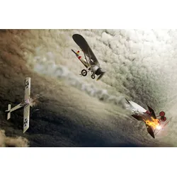 Fototapete PAPERMOON "Flugzeug Kampf", bunt, B:3,50m L:2,60m, Vlies, Tapeten