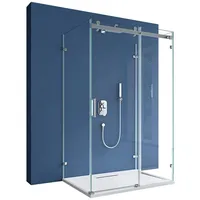SoGood Doporro U-Form Duschkabine Ravenna17-2 90x120x195cm Duschabtrennung mit Schiebetür ESG-Sicherheitsglas Klarglas 4-Punktbefestigung inkl. beidseitiger