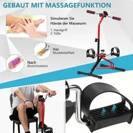 Costway Arm und Beintrainer Pedaltrainer, heimtrainer Fahrrad Mini Stepper Fitnessbike, 9 stufig verstellbar & 53 x 43 x 73-102 cm, ideal für Senioren,