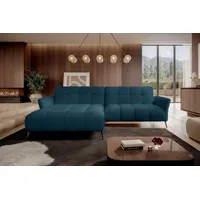 99rooms Milano Ecksofa Velours Jasmine Türkis Links ohne Schlaffunktion