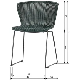 Woood Wings Gartenstuhl 55 x 54 x 77,5 cm schwarz 2er Set