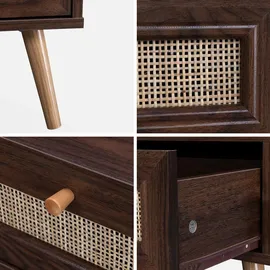 sweeek - Couchtisch mit Rohrgeflecht 110 x 59 x 39 cm