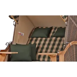 Mr. Deko Strandkorb - bene living - Schaalsee Teak - PE grau - Modell 506 - inkl. Liftersystem