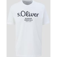 S.Oliver T-Shirt mit Label-Print, Weiss, XXXL