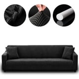 MULISOFT Sofahusse Sofahusse Stretch Sofa Abdeckung mit Elastische, Sofabezug 1/2/3/4 Sitzer Stretch Schonbezug Couchbezug schwarz 230 cm