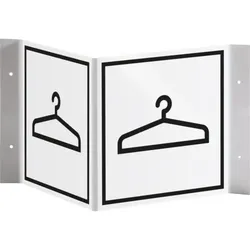 Schild I Tür-Nasenschild Piktogramm Garderobe, Kunststoff, 150x150mm