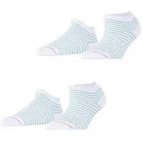 ESPRIT Damen Stripes 2-Pack W SN Baumwolle kurz Gemustert 2 Paar Sneakersocken, Weiß (White 2000), 35-38 (2er Pack) - 35-38
