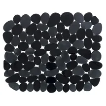 Wenko Spülbeckeneinlage Stone Schwarz, schützt das Spülbecken, zuschneidbar, Kunststoff, 31 x 26 cm, schwarz