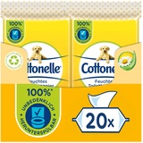 Cottonelle Feuchtes Toilettenpapier für unterwegs, Natürlich Pflegend - Kamille & Aloe Vera, Schnell auflösend, 20 x 12 Tücher Vorteilspack, Biologisch abbaubar