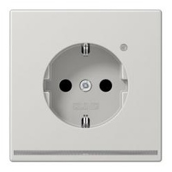 Jung SCHUKO-Steckdose mit LED-Orientierungslicht und Helligkeitssensor (lichtgrau)