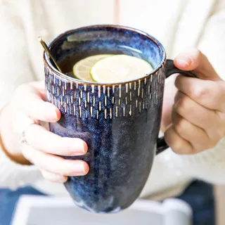 Kaffeetasse Groß,Große Tasse 600ml Becher,Tasse Steingut, Cappuccino Tassen Steingut,Tasse XXL,Keramik Becher,Große Kapazität Becher mit Griff,Kaffeetasse aus Porzellan