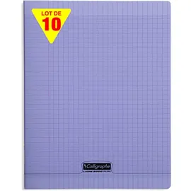 Calligraphe 18197C - Packung mit 10 Heften Calligraphe, DIN A4+, 24x32 cm, 48 Blatt, französische Lineatur, 90g, Violett, 1 Pack