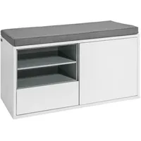 SoBuy Schuhbank 80 x 46 x 35 cm weiß / weiß