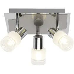BRILLIANT Deckenstrahler "Lea", weiß (eisen, chrom, weiß), H: 14,5cm, Lampen, LED Spotrondell 3flg eisen/chrom/weiß