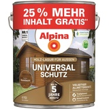 Alpina Universal-Schutz Lasur – Nussbaum, seidenmatt – langanhaltender Schutz vor Witterung und Nässe – tropf- und spritzgehemmt – 5 Liter