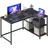 VASAGLE Eckschreibtisch in L-Form, Computertisch mit Stauraum, Bürotisch, höhenverstellbare Ablage, für Homeoffice, 110 x 80 cm, ebenholzschwarz