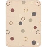 Lässig Babydecke Krabbeldecke Kuscheldecke GOTS zertifiziert/Muslin Blanket 75 x 100 cm Circles offwhite/multicolor