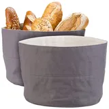 Rosenstein & Söhne 2er-Set Brotkorb aus 100% Baumwolle, waschbar, Ø 20 cm