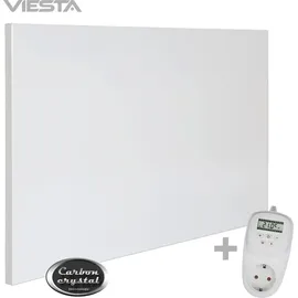 Viesta VIESTA® Infrarot Wandheizung mit Thermostat [inkl. TH12 Thermostat] – Infrarotheizung Wandmontage Heizkörper – Carbon Crystal Infrarotheizung – Paneel Badezimmer geeignet – (modell H500-500W)