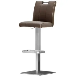 Barhocker Leder ¦ braun ¦ Maße (cm): B: 40 H: 89 T: 51