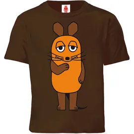 LOGOSHIRT T-Shirt LOGOSHIRT "Sendung mit der Maus - Maus", Mädchen, Gr. 128, braun, 100% Baumwolle, unifarben, normal, Rundhals, Shirts T-Shirt, mit coolem Print