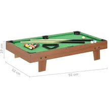 vidaXL 3-Fuß-Mini-Billardtisch 92×52×19 cm Braun und Grün