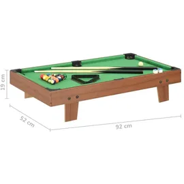 vidaXL 3-Fuß-Mini-Billardtisch 92×52×19 cm Braun und Grün
