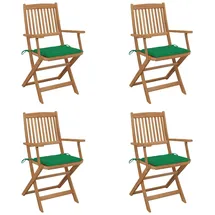 vidaXL Klappbare Gartenstühle 91 x 0 x 0 cm grün 4 St.