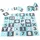 Juskys Kinder Puzzlematte Noah 36 Teile mit Buchstaben & Zahlen - rutschfest – blau für Jungen