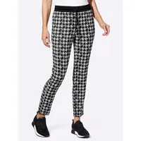 Sieh an! Schlupfhose in schwarz-ecru-bedruckt | Gr.: 42