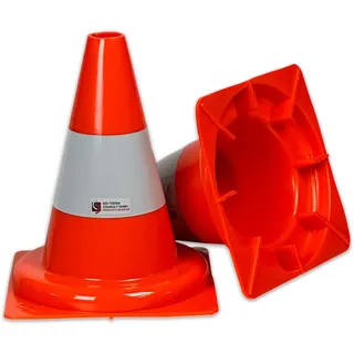 UvV SafeGlow Leitkegel | Farbe orange| PVC | reflektierende Folie | Höhe 30, 50 oder 75 cm | stabile und standfeste Ausführung (VPE: 5 Stück, Höhe: 30cm - Folie RA1)