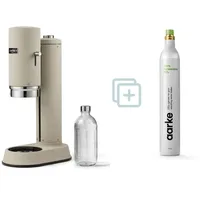 Aarke Wassersprudler Aarke Carbonator Pro Wassersprudler Set CO2-Zylinder Sand, (Wasserspudler + CO2 Zylinder-tlg) beige