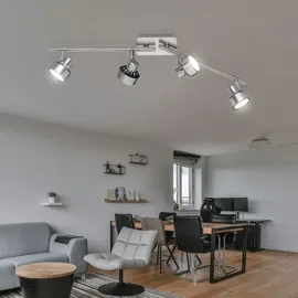 WOFI Spotleiste Deckenleuchte Deckenlampe Wohnzimmer leuchte bewegliche Spots 3 Stufen Dimmer, Metall, Led, Lxbxh 61x14x8, 7288.04.54.6000
