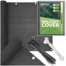 krumad Windschutz 100 x 500 cm Anthrazitgrau PEHD