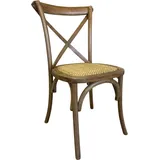 Thonet Stuhl Cross Aus Massivholz Und Rattansitz In Antikbraunem Finish Stapelbar
