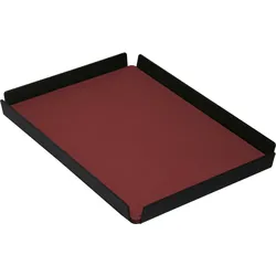 Stil Casa, set 6 Tabletts für Hotelzimmer, Innenraum aus Polyurethan gepaart, 23x17 cm, Farbe bordeaux.