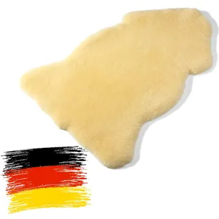 Hofbrucker Baby-Lammfell Naturform/Lammfellauflage Premium Qualität/medizinisches Baby-Fell waschbar/echtes Lammfell für Kinderwagen, Buggy, Krabbeldecke, Babybett - 80 - 90 cm